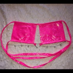 euphoric rave wear pink serpent top w 💖 chain